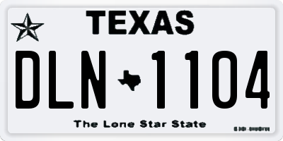 TX license plate DLN1104