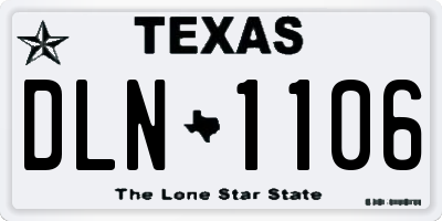 TX license plate DLN1106