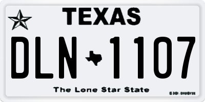 TX license plate DLN1107