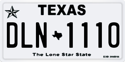 TX license plate DLN1110