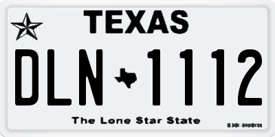 TX license plate DLN1112