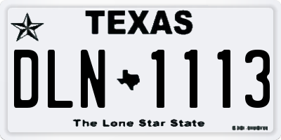 TX license plate DLN1113