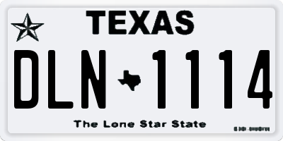 TX license plate DLN1114