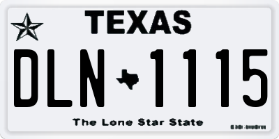 TX license plate DLN1115