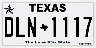 TX license plate DLN1117