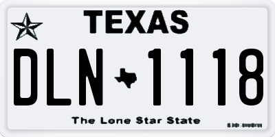 TX license plate DLN1118
