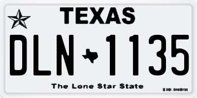 TX license plate DLN1135