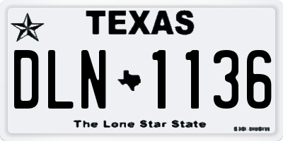 TX license plate DLN1136