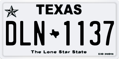 TX license plate DLN1137