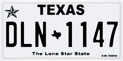 TX license plate DLN1147