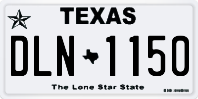 TX license plate DLN1150