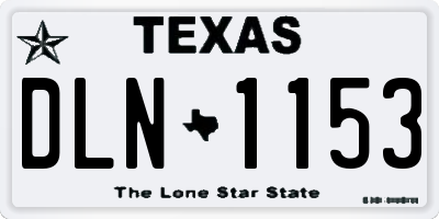 TX license plate DLN1153