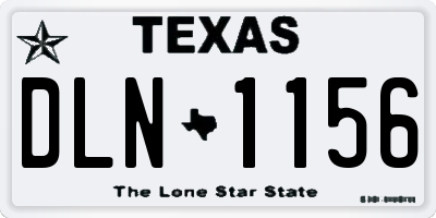 TX license plate DLN1156