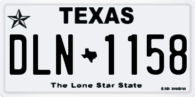 TX license plate DLN1158