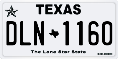 TX license plate DLN1160