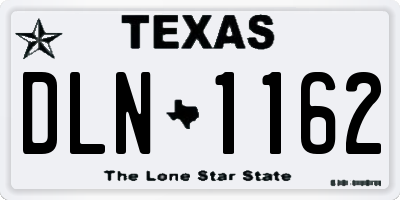 TX license plate DLN1162