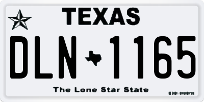 TX license plate DLN1165
