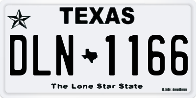 TX license plate DLN1166