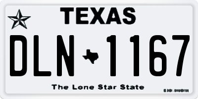 TX license plate DLN1167