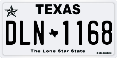 TX license plate DLN1168