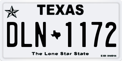 TX license plate DLN1172