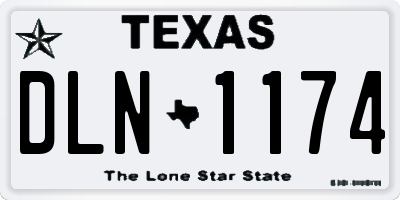 TX license plate DLN1174
