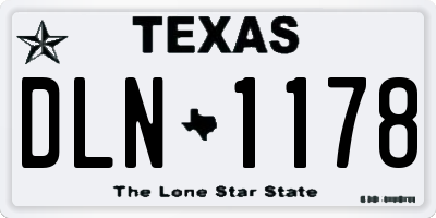 TX license plate DLN1178