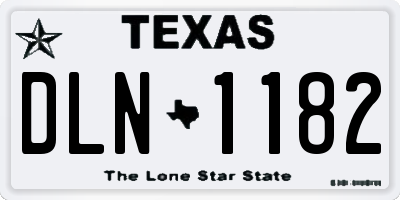 TX license plate DLN1182
