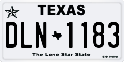 TX license plate DLN1183