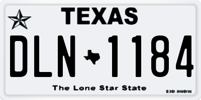 TX license plate DLN1184