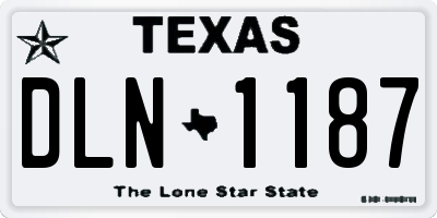 TX license plate DLN1187