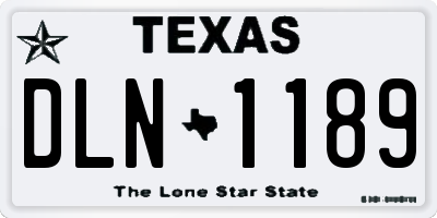 TX license plate DLN1189