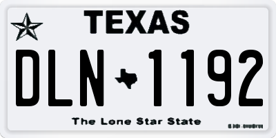TX license plate DLN1192