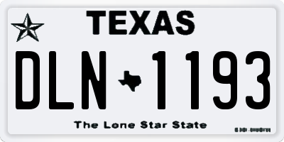 TX license plate DLN1193