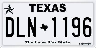 TX license plate DLN1196