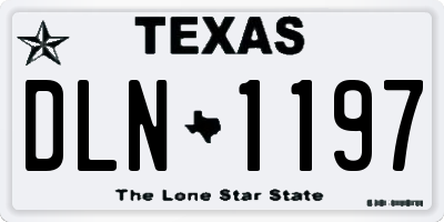 TX license plate DLN1197