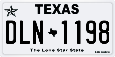 TX license plate DLN1198