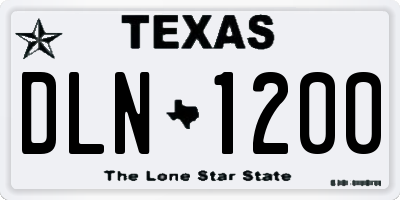 TX license plate DLN1200