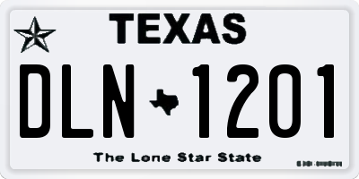 TX license plate DLN1201