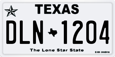 TX license plate DLN1204