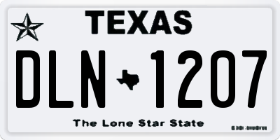 TX license plate DLN1207