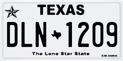 TX license plate DLN1209