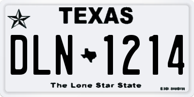 TX license plate DLN1214