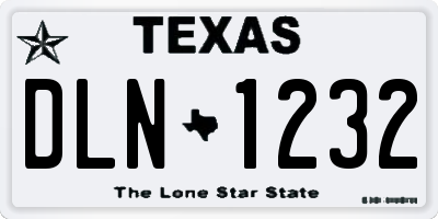 TX license plate DLN1232