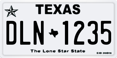 TX license plate DLN1235
