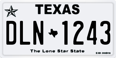 TX license plate DLN1243