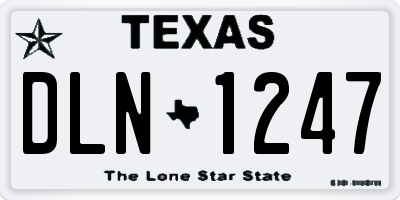 TX license plate DLN1247