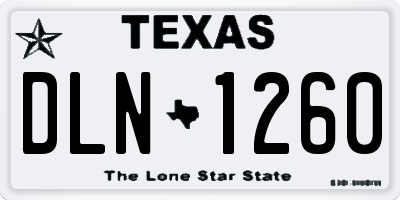 TX license plate DLN1260