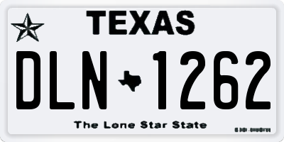 TX license plate DLN1262