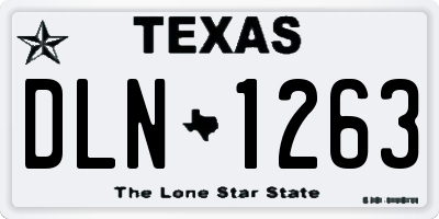 TX license plate DLN1263